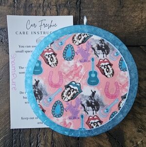 Western Theme Blue Car Freshie